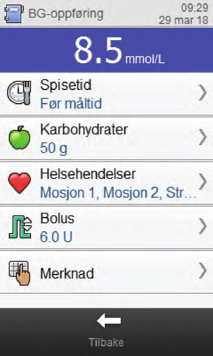 Slike oppføringer er låst og kan vises, men ikke justeres. j j For låste loggbokoppføringer vises ikke knappen Lagre nederst på de enkelte dataelementskjermbildene.