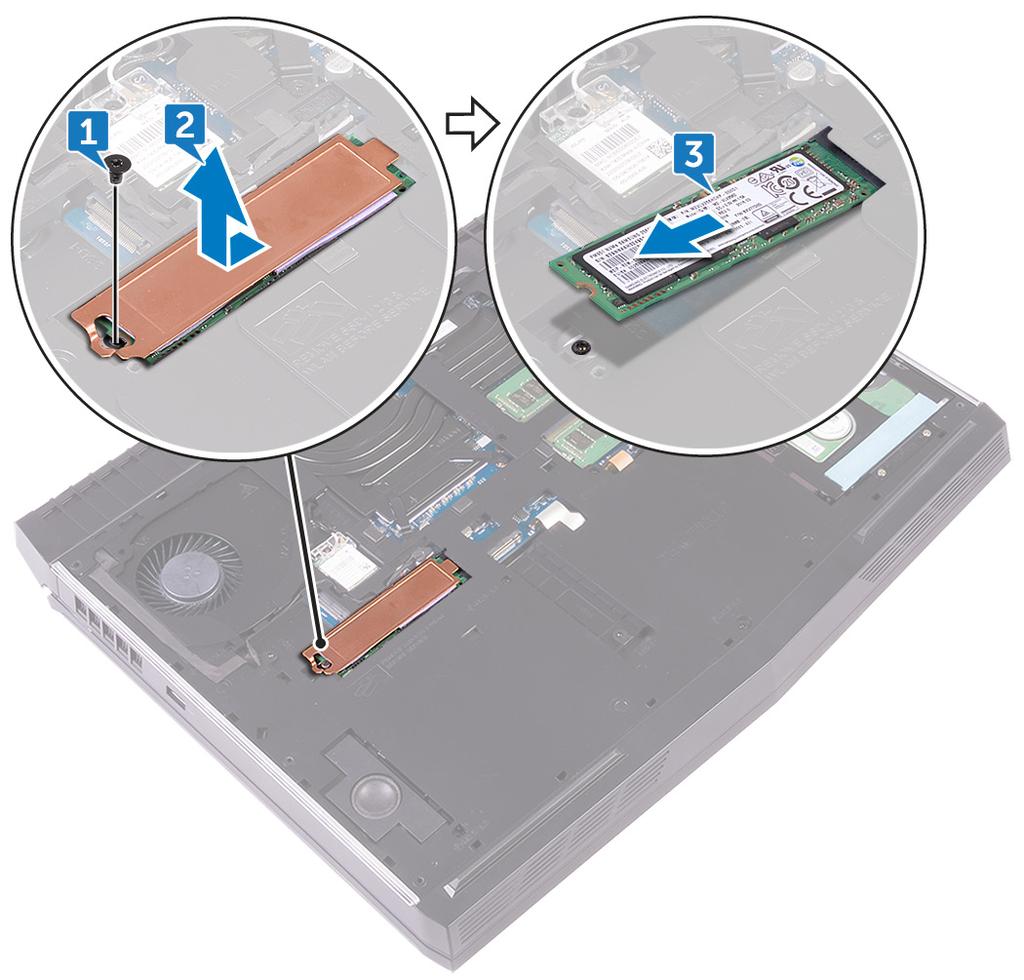 3 Skyv SSD-stasjonen, og ta