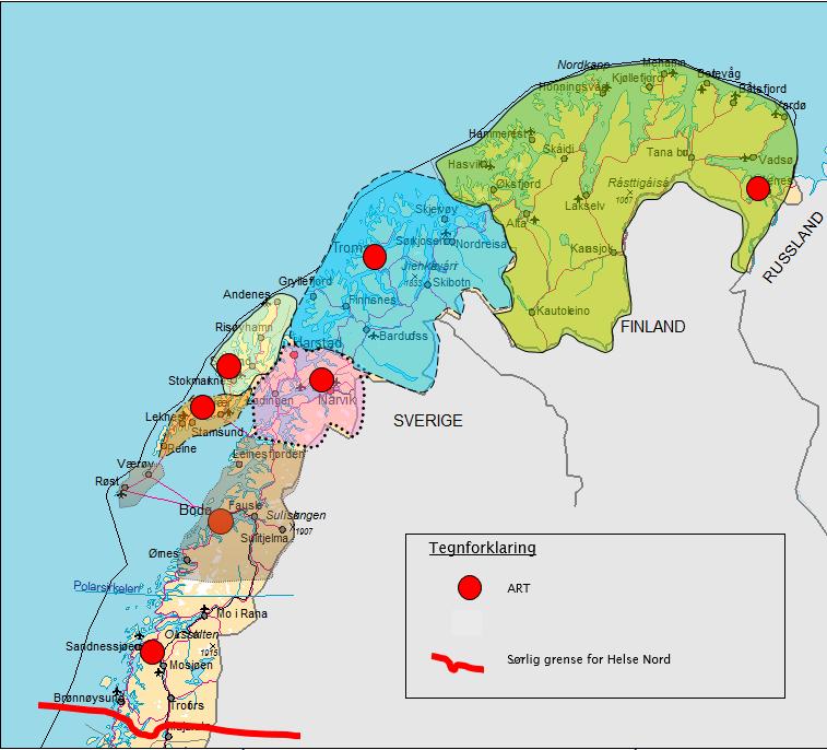 3 Helse-Nord: Kart over ART m/geografisk arbeidsområde