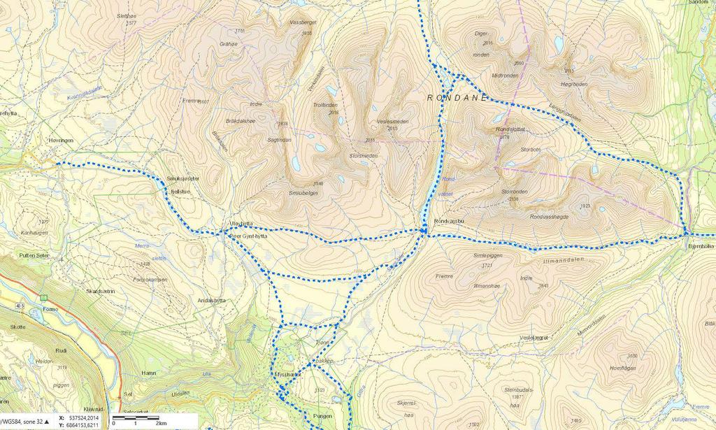 Retningslinjer for organisert ferdsel i Rondane 28.