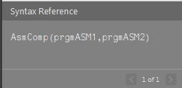 Syntax Reference Panel (Syntaksreferansepanel) - Bruk dette panelet til å se korrekt