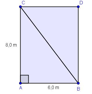 Regn ut lengden av diagonalen BC. Bruker Pytagoras læresetning.