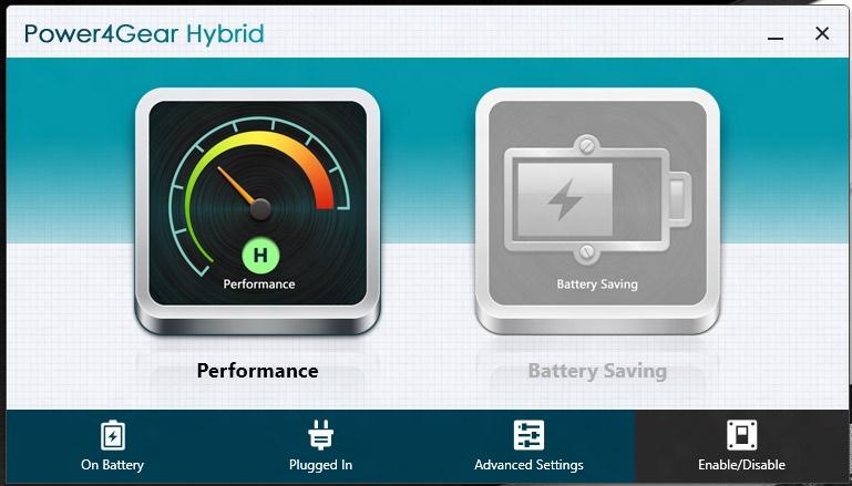 Power4Gear Hybrid Optimer ytelsen på din bærbare PC med strømsparemodusene i Power4Gear.