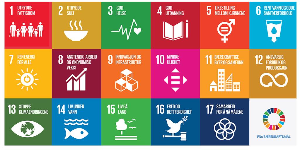 Figur 4: FNs 17 mål for bærekraftig utvikling.