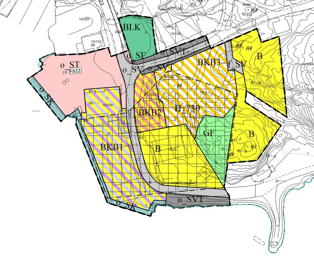 8. BESKRIVELSE AV PLANFORSLAGET Under vises et forslag til plankart. Som forslag til plankart viser foreslås allmenningen regulert til torg.