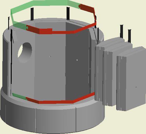 Seksjon 1 (Fig. 2) 1. Sett på plass 8 stk. std stein ( x 196 x 70).