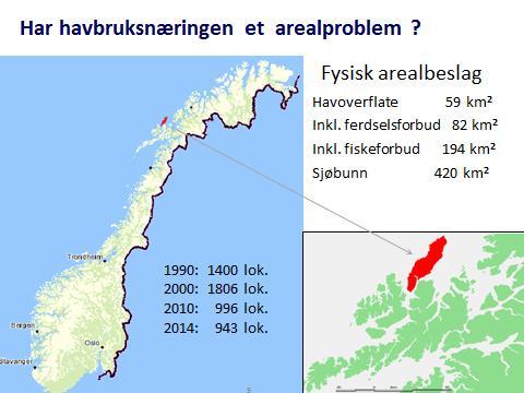 Litt repetisjon 420 km 2 ankringsareal Lite areal innenfor grunnlinja (0,5%) Interessert i "superlokaliteter"