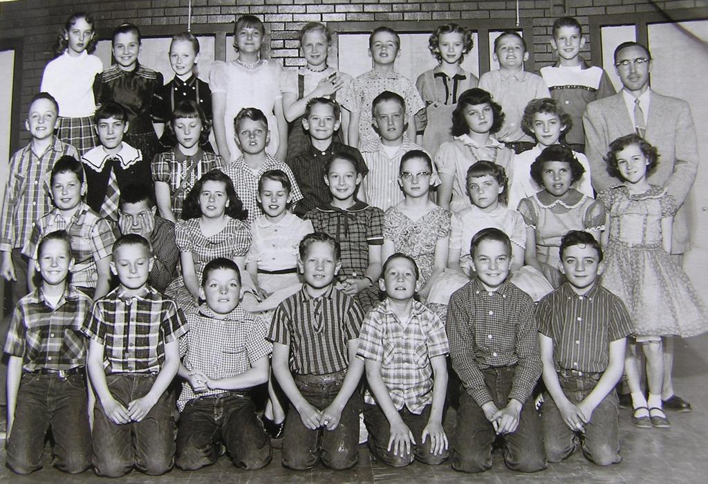 5th Grade - Young, Park Elementary 1957-58, Spanish Fork, Utah Front l to r, Duane Koyle, David Nelson, Paul Smith, Morgan Warner, Larry Evans, Blaine Shepherd, David Pace 2 nd : Michael Braithwaite,