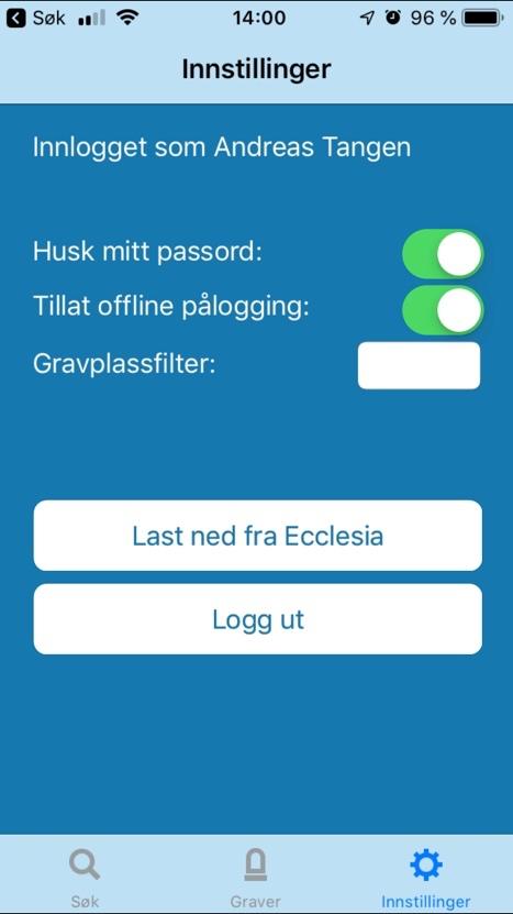 Ecclesia-appen For enkel tilgang til databasen ute på gravplassen, finnes det en Ecclesia-app. Denne kan lastes ned både til Android-enheter fra Google Play og til iphone fra App Store.