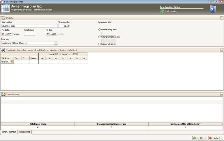 Bemanningsplan Nytt lag Registrer