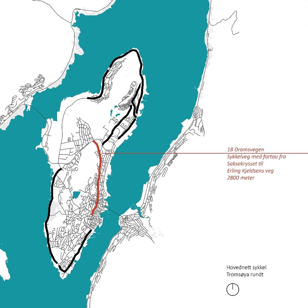 ID 18 ID 18 Sykkelveg med fortau langs Dramsvegen Prosjektmål Anlegge sykkelveg med fortau i Dramsvegen Beskrivelse Dramsvegen er en av Tromsøs sentrale strekninger for syklende, som knytter sentrum