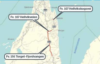 Gang- og sykkelveger på Nesodden Fv. 156 Torvet-Fjordvangen 2 000 meter gang- og sykkelveg og vegomlegging. Fv. 107 Hellvikveien 520 meter gang- og sykkelveg.