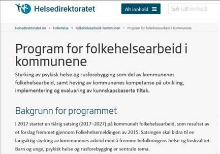 Folkehelse Helsedirektoratet har utviklet flere veivisere for flere områder