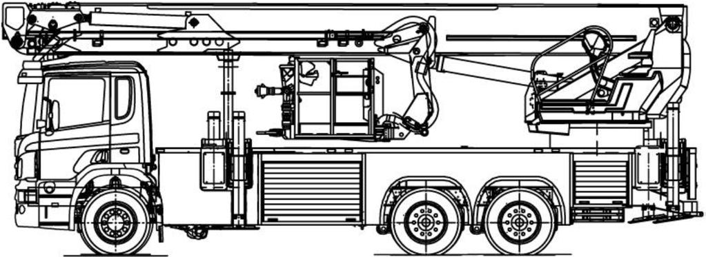 HØYDEREDSKAP-LIFT (Bronto Skylift F 42 RLX ER ) Oppstilling av høyderedskap- Krav til bredde for støttelabber og veghelling (oppgitt i grader) Arbeid mot en side