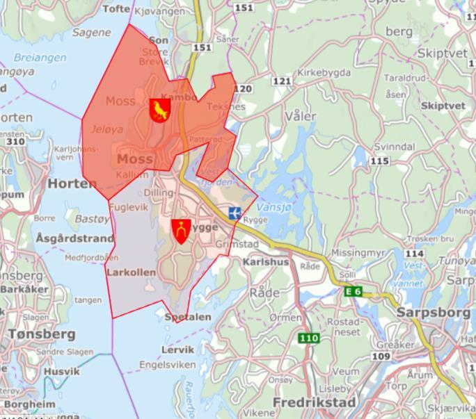 Fakta om Mosseregionen Moss og Rygge Ett Stort byområde Høy forventet Befolkningsvekst Befolkningsfremskrivning Moss 2018-2035e - Moss og Rygge kommune 70 000 60 000 61 205 48 889 50 000 40 000 30