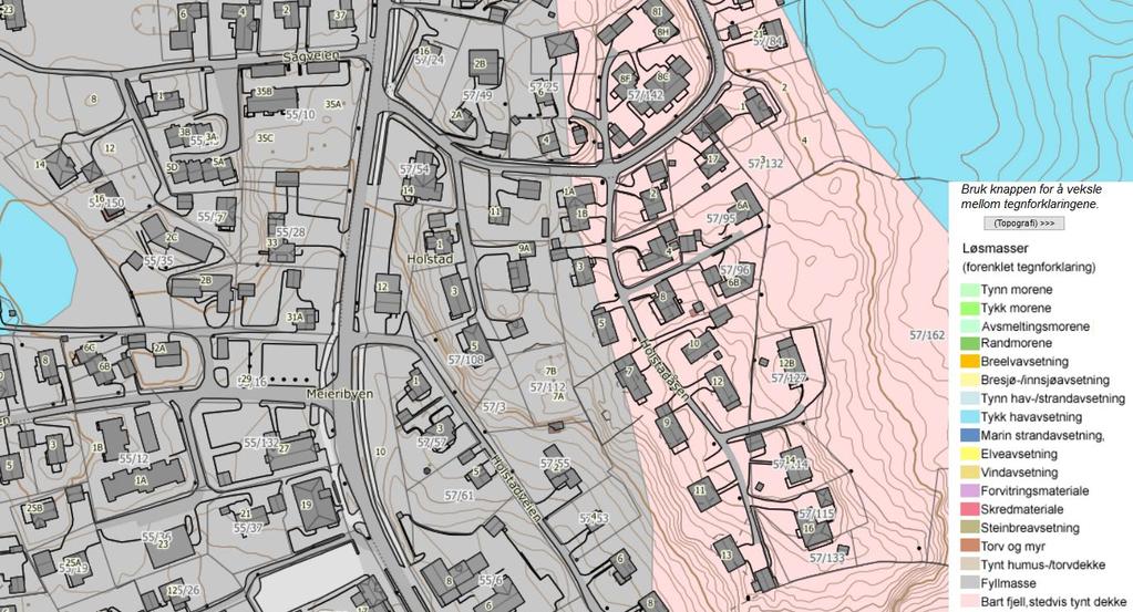 4 OVERVANNSVURDERING MEIERIBYEN Terrenget i området er relativt flatt, foruten et kolleparti nordvest for planområdet. Pga eksisterende vegetasjon forventes lite tilrenning fra tilgrensende arealer.