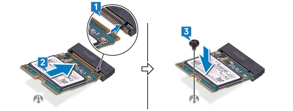 15 Replacing the solid-state drive/intel Optane memory module (Sette inn SSD-harddisken/Intel Optane minnemodulen) Aktiver Intel Optane-minnet etter at du har sett inn Intel Optane-minnemodulen.