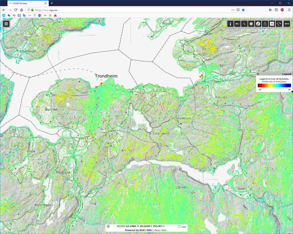 9. INSAR NORGE Marie Keiding Norges geologiske undersøkelse lanserte i november 2018 en ny nettbasert karttjeneste for InSAR data.