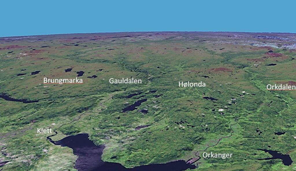 Vi tror at dalene i Trøndelag slik som Gauldalen og Orkdalen kan være dannet på tilsvarende måte.