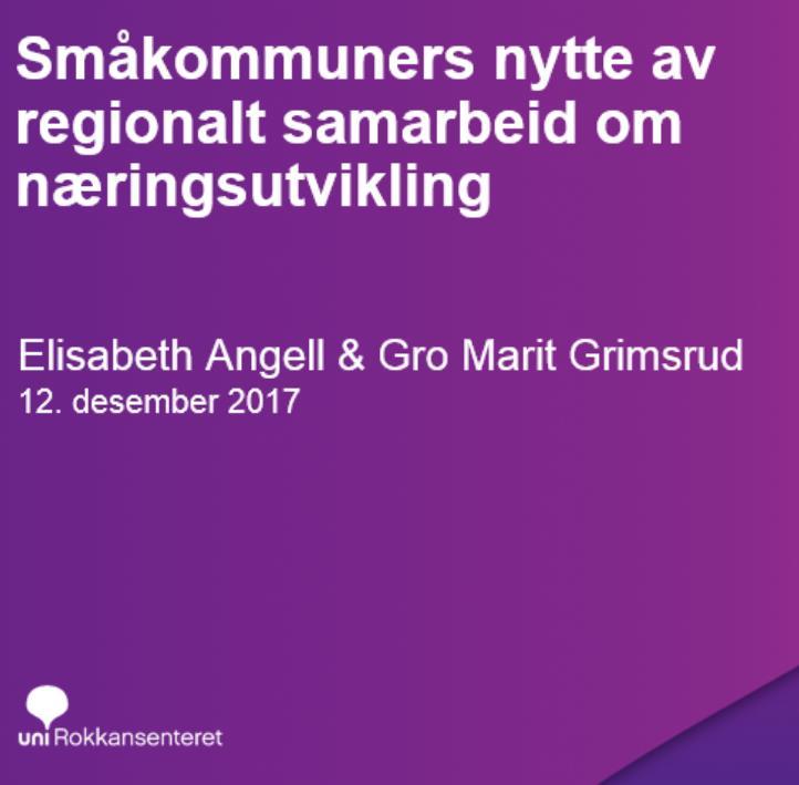 Er regionalt samarbeid svaret på lokal næringsutvikling?