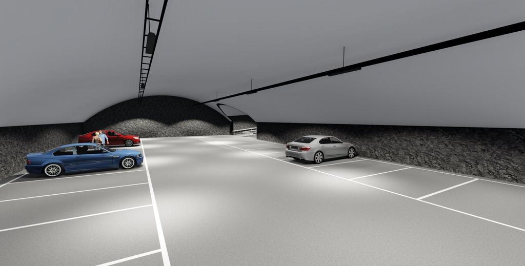 Visualisering tunnel og parkeringshall
