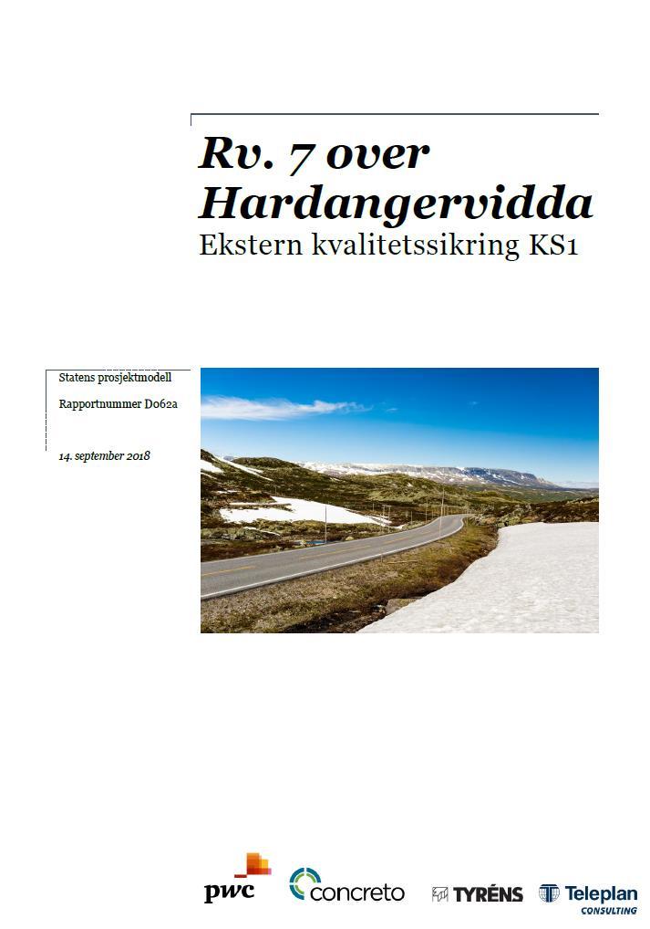 KS1 for rv.7 Hardangervidda (pwc.m.fl.) Om KVU: «En svakhet med kapittelet er at det er skrevet før NTP er ferdigstilt og hvilken rolle rv.