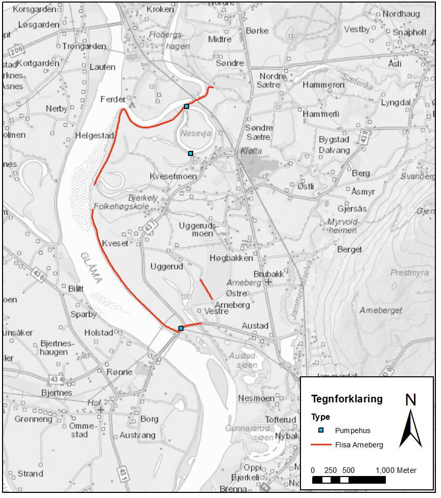 Flisa-Arneberg flomverk (VV 5336,8964) og pumpestasjon (VV 5336,8545), Åsnes kommune Status og vurdering av behovet for oppgradering multiconsult.