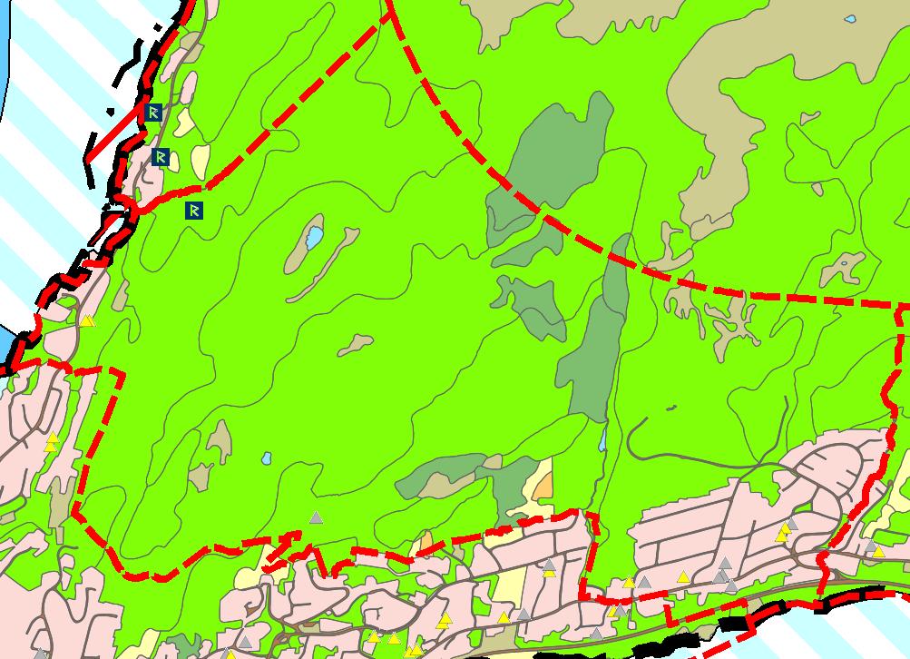 Delområde Bymarka, areal 2,7 km 2 Tema Eksisterende boliger Tomtereserve Demografi Avstand sosial infrastruktur Teknisk infrastruktur Trafikk Friluftsinteresser Naturmangfold Kulturminner Samiske