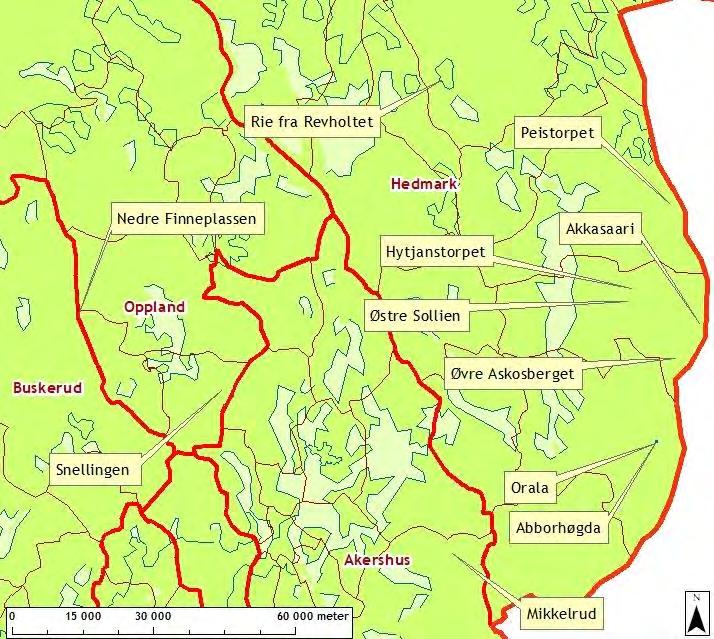 Kartet viser de skogfinske
