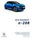 NYE PEUGEOT. e-208. STANDARD- OG EKSTRAUTSTYR TEKNISKE SPESIFIKASJONER Oktober 2019