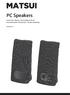 PC Speakers. Instruction Manual / Instruksjonsmanual / Instruktionsbok / Käyttöopas / Brugervejledning MAT20SP17