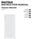 INSTRUCTION MANUAL FRIDGE FREEZER