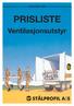 September 2016 PRISLISTE. Ventilasjonsutstyr