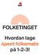 FOLKETINGET. Hvordan lage åpent folkemøte på 1-2-3!