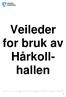 Veileder for bruk av Hårkollhallen