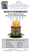 BOOK OF REMEMBRANCE Yizkor Memorial Service Prayers for Gravesite Visitation