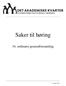 Saker til høring. 34. ordinære generalforsamling