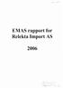 EMAS rapport for Relekta Import AS