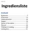 Ingrediensliste. Innhold