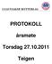 PROTOKOLL. årsmøte. Torsdag 27.10.2011. Teigen