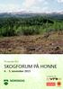 Program for: SKOGFORUM PÅ HONNE. 4. - 5. november 2015. I samarbeid med: