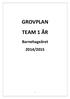 GROVPLAN TEAM 1 ÅR. Barnehageåret 2014/2015