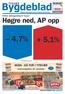 TORSDAG 6. november 2014 - NR. 42-39. ÅRGANG - LAUSSAL KR 20,- Høgre ned, AP opp HUSK - GÅ TUR I TYSVÆR. i Tysvær ko kulturhus!