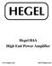 Hegel H4A High End Power Amplifier