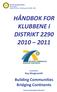 HÅNDBOK FOR KLUBBENE I DISTRIKT 2290 2010 2011