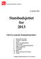 Statsbudsjettet for 2013