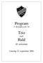 Program. Trio. Hald. 3. divisjon avd. 14. mot. 20. serierunde