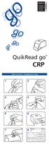 CRP. QuikRead go NORDIC. Testin suoritus Analysbeskrivning. 135927-6 Suomi Svenska Norsk Dansk. Measure RESULT CRP: Patient ID: