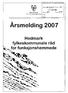 Årsmelding 2007. Hedmark fylkeskommunale råd for funksjonshemmede HEDMARK FYLKESKOMMUNE \ 3 AUG 2008. KOR u AL A.IN D FY L tves KG Ivl ivi Li N E