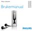 Philips audiospiller. Brukermanual SA1100 SA1102 SA1103 SA1105 SA1106 SA1110 SA1115